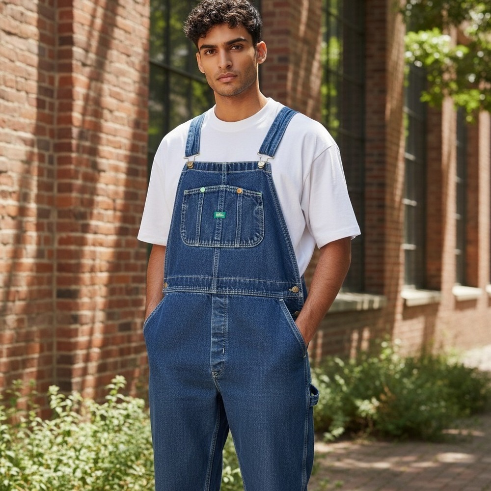Vintage KEY Imperial Denim Bib Overalls Dark Wash 41 Waist Workwear